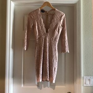 Scallop Lace Plunge Dress